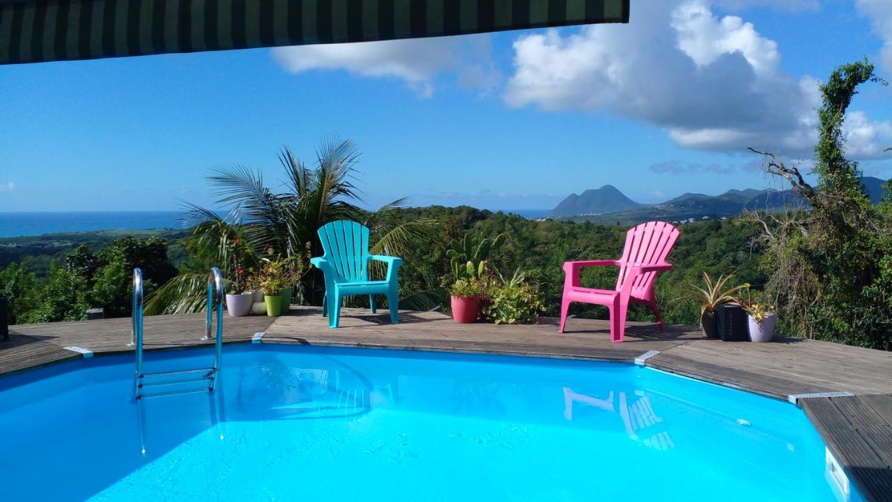 Chambre chez l'habitant avec piscine privative et vue panoramique sur la mer des caraïbes Desmarinieres Extérieur photo